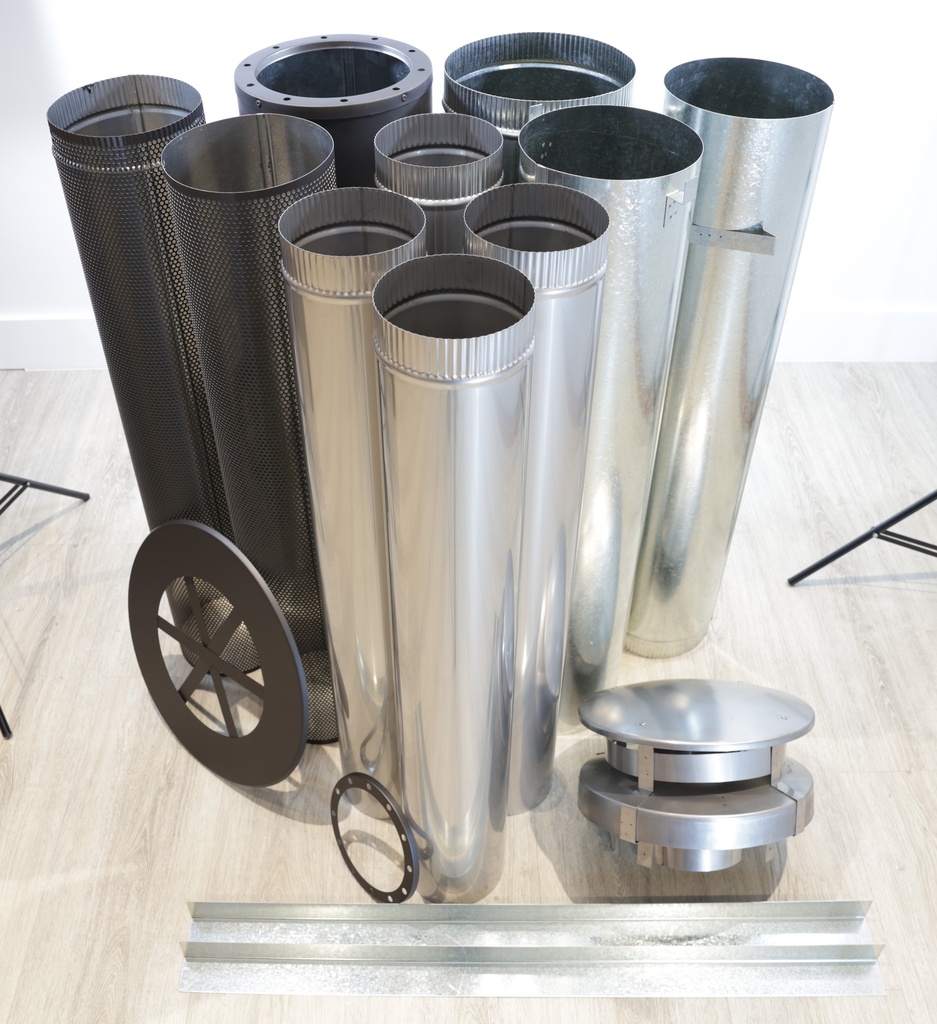 6" DEFAULT MESH FLUE KIT BLACK 4MTR