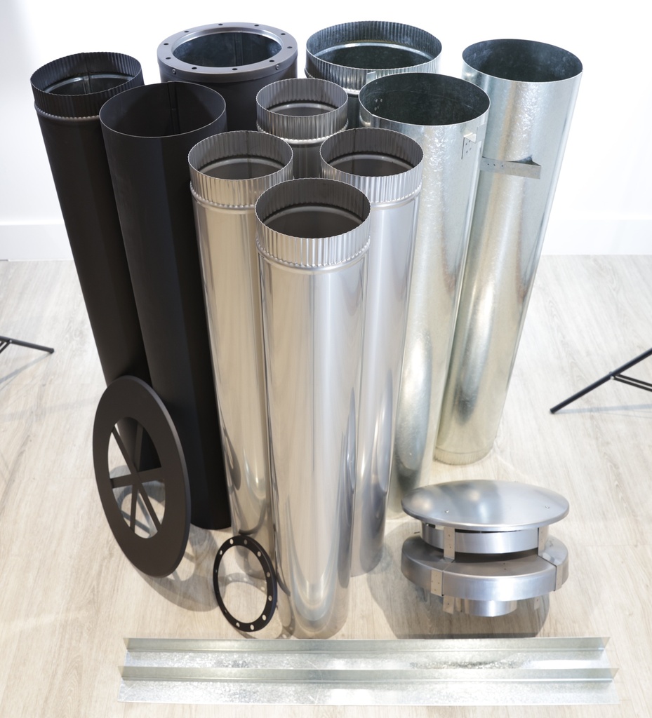 6" DEFAULT SOLID FLUE KIT BLACK 4MTR