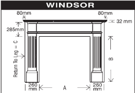 850/I30X WINDSOR MANTEL MDF RAW