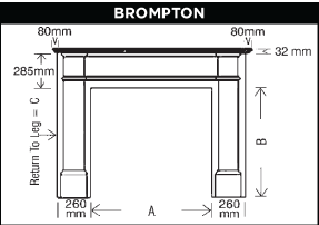 5X BROMPTON MANTEL MDF RAW