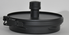 PELLET FLUE- END CAP w LOCKING BAND- BLACK
