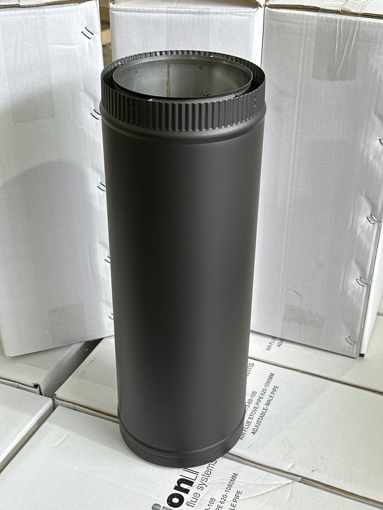 AIR FLUE 6" STOVE PIPE MED ADJUSTABLE 600mm FEMALE