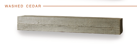 NON COMBUSTIBLE MANTEL SHELF - 60" WASHED CEDAR, WOODGRAIN