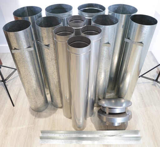 [VF-3-00-005] 6" TRIPLE SKIN FLUE KIT 4MTR (inc COWL)