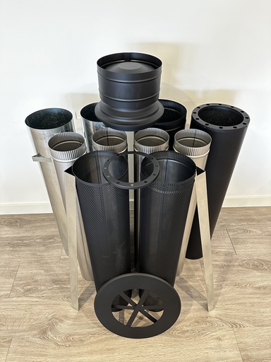 [VF-3-00-006] 6" DEFAULT MESH FLUE KIT FULL POWDERCOAT BLACK 4MTR