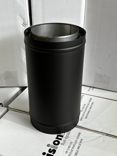 [VF-3-60-104(1F)] AIR FLUE 6" STOVE PIPE SML ADJUSTABLE 300mm FEMALE