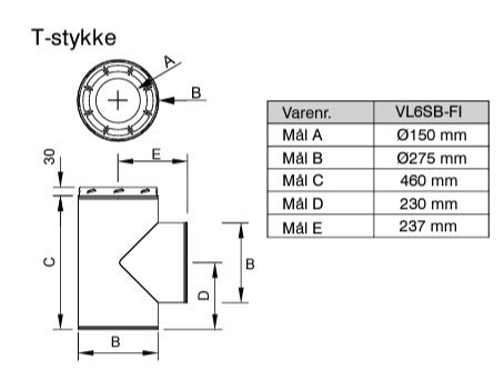 [VL6SB-FI] Safety Vent T Section