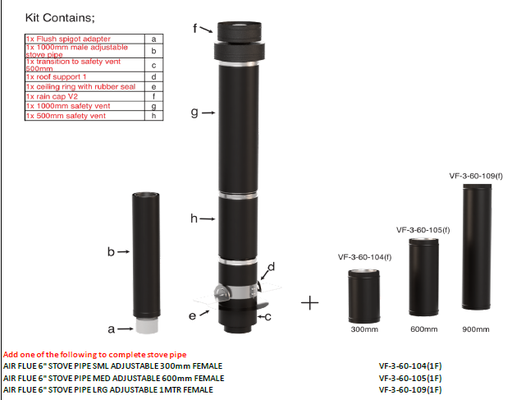[VFKIT6-NONAIR] Safety Vent 6" KIT LRG Starter - NONAIR