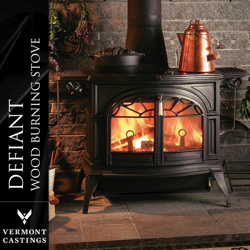[0001975-OS] DEFIANT CAST STOVE BLACK - CLASSIC DOORS